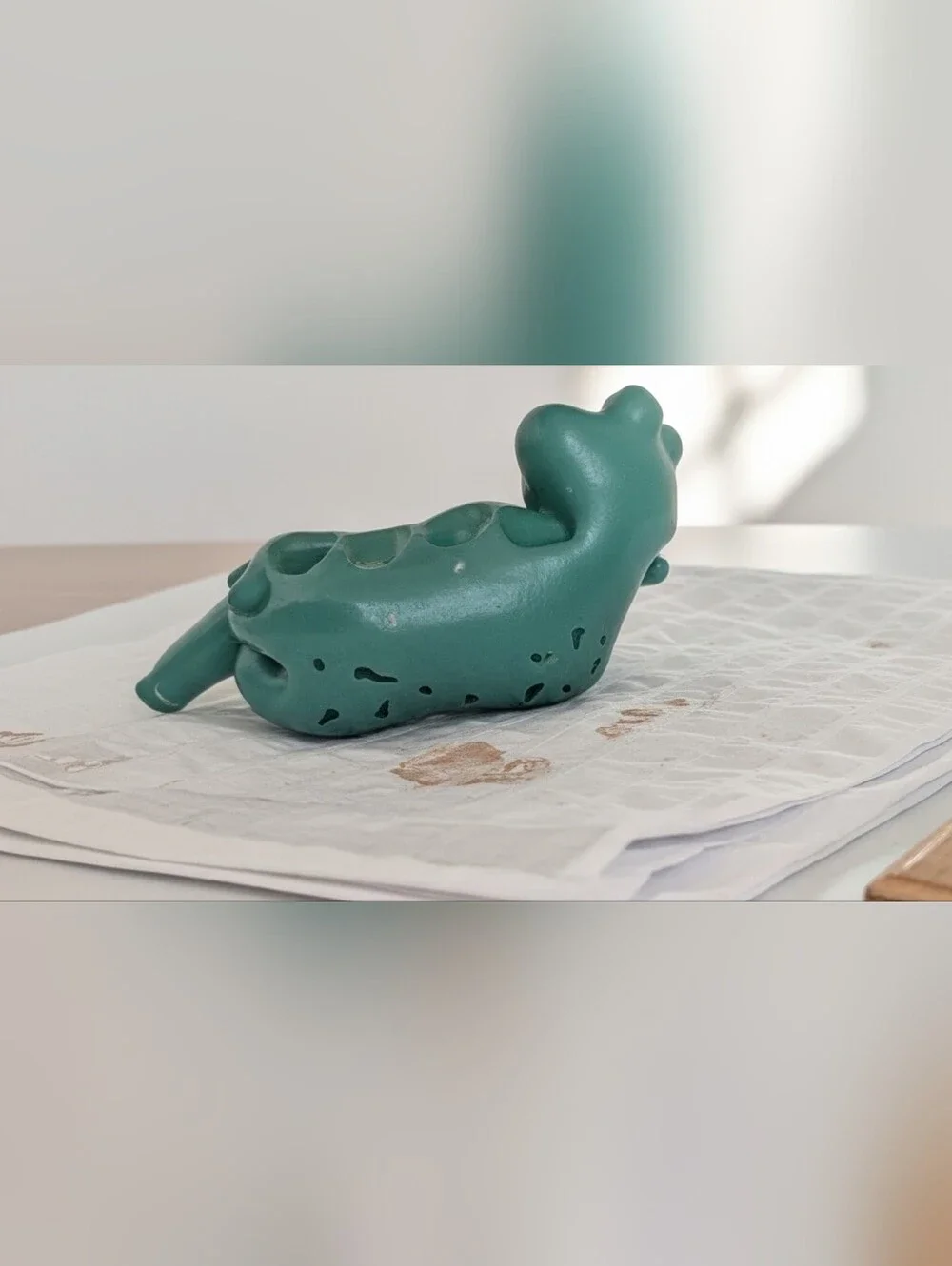 Vintage 1978 Mylo Creations Chalkware Lounging Frog Incense Holder